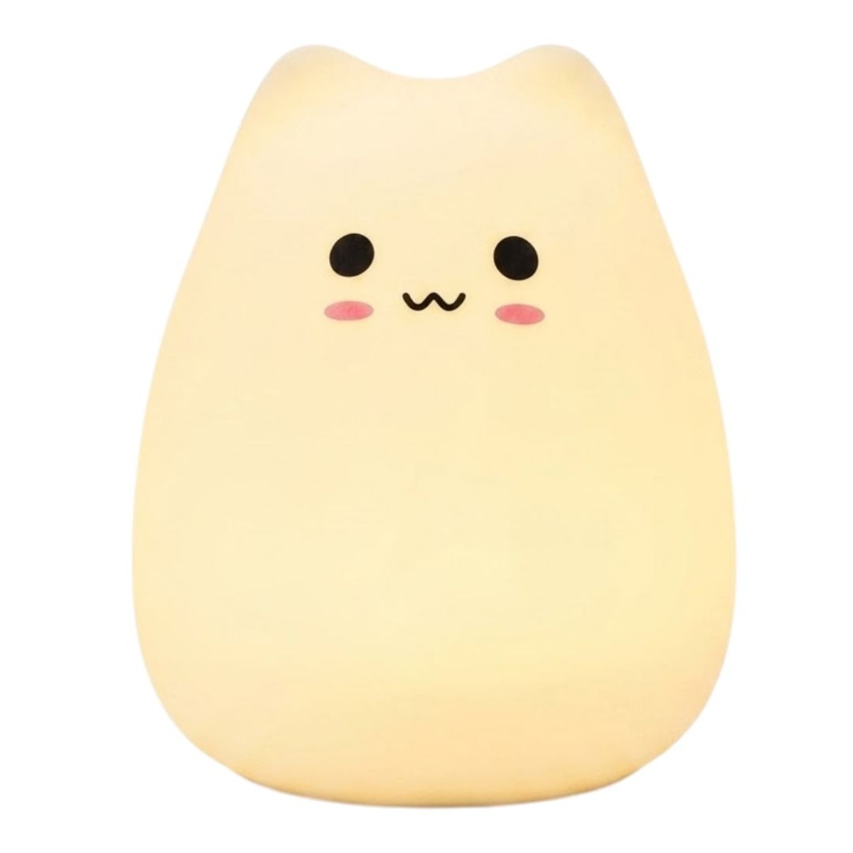 Luz nocturna LED de gato Lámpara de silicona recargable de 7 colores