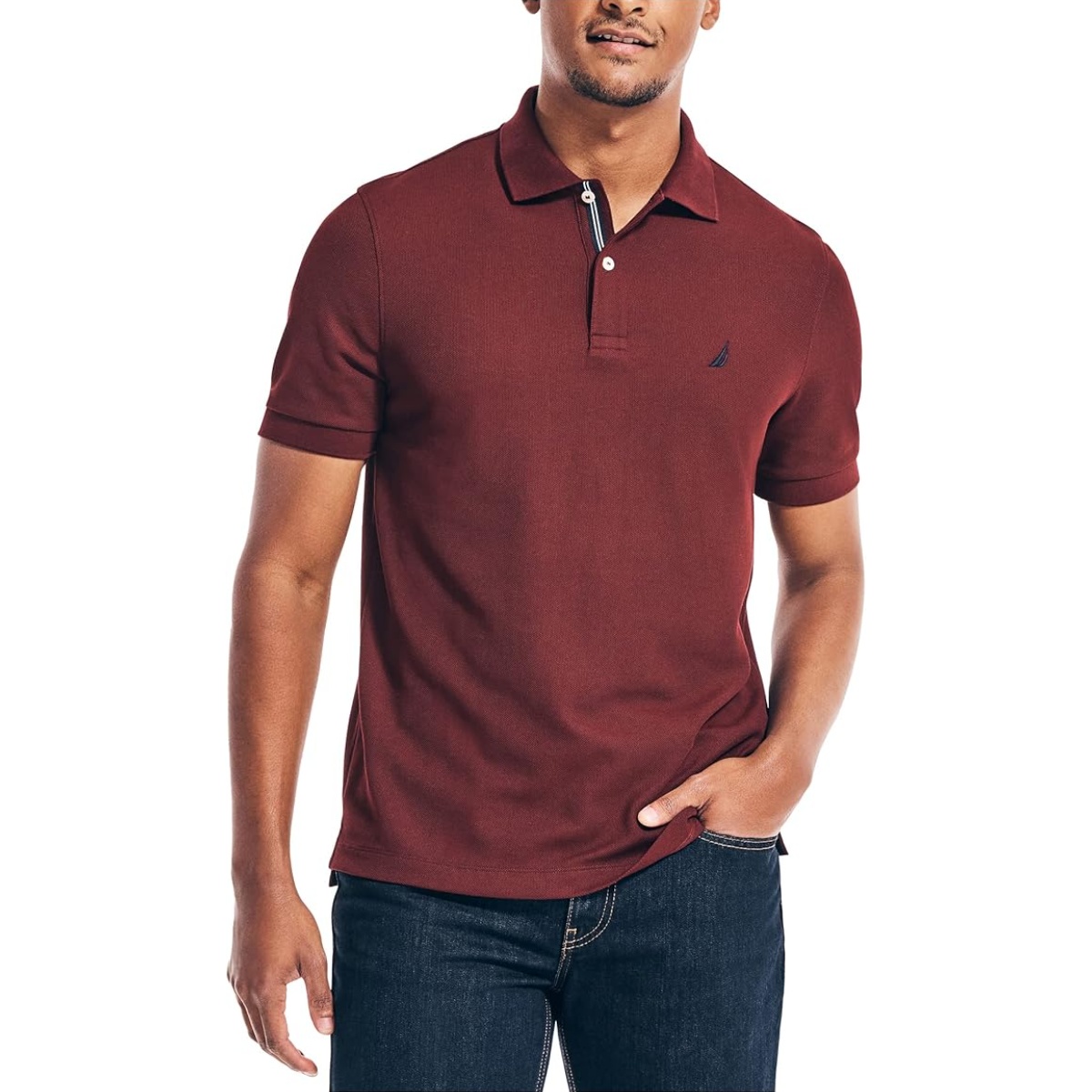 Nautica - Camiseta tipo polo de manga corta para hombre