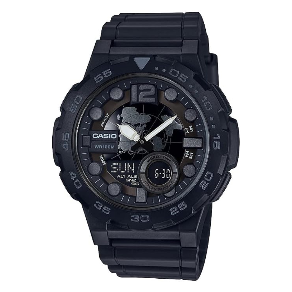 Casio Reloj clásico de cuarzo con display analógico-digital para hombre
