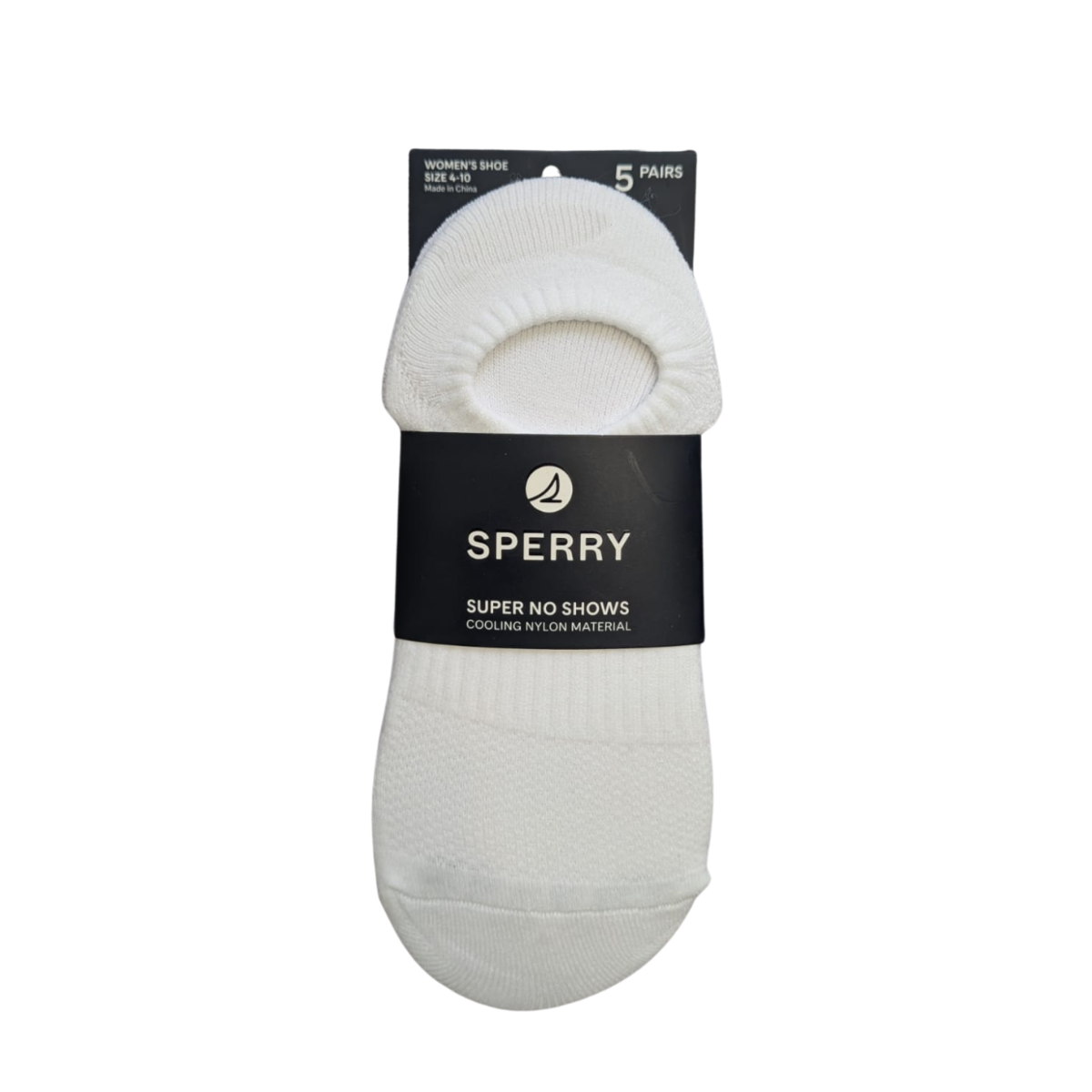 Pack 5 Pares Calcetines Sperry Mujer Super No Show Blancos Talla 4-10