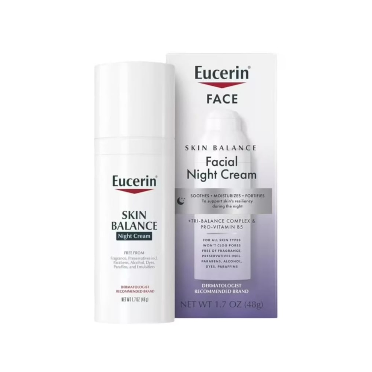Eucerin Skin Balance Crema Facial de Noche 48g – Con Tri-Balance Complex y Pro-Vitamina B5