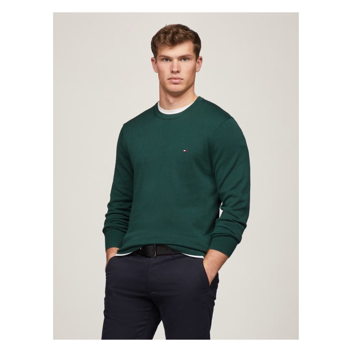 Sweater Tommy Hilfiger Azul Claro – Cuello Redondo Hombre