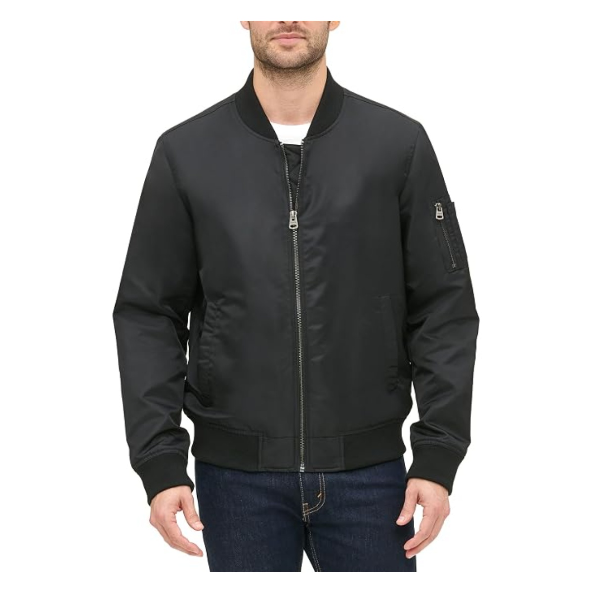 Chaqueta Bomber Levi’s Negra – Clásica con Bolsillo en Manga