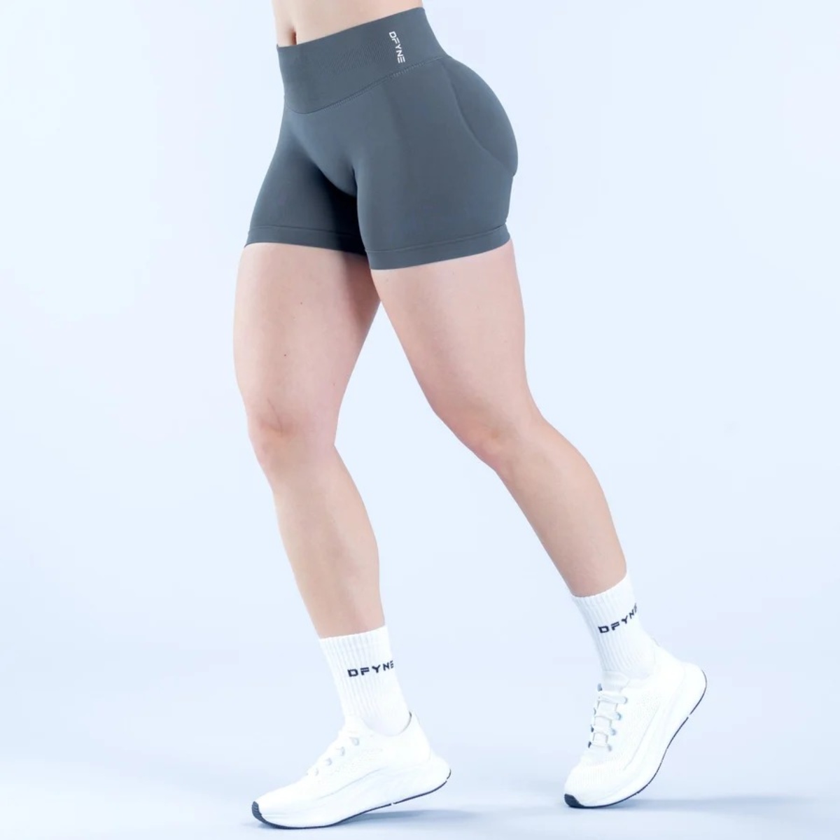 Short DFYNE Color Gris Pizarra (DUPE) Impact control de abdomen y realce de glúteos