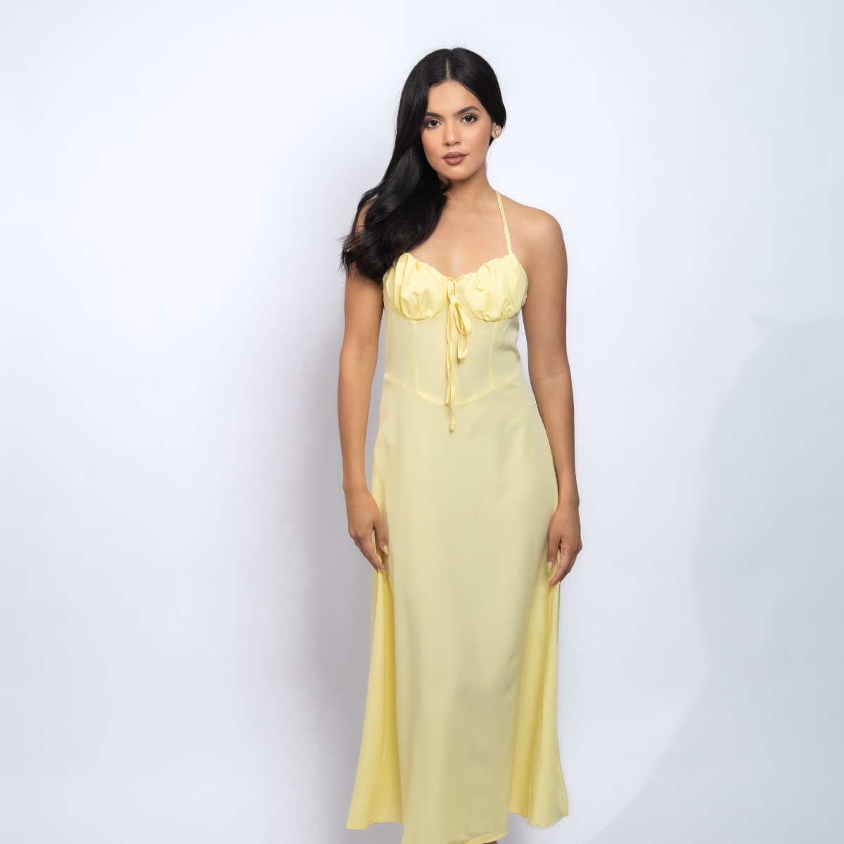 Vestido casual de verano estilo A con espalda descubierta